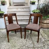 Pair of Empire style gondola chairs