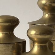 Set of 3 vintage boxes with genuine brass lids, 1950s.