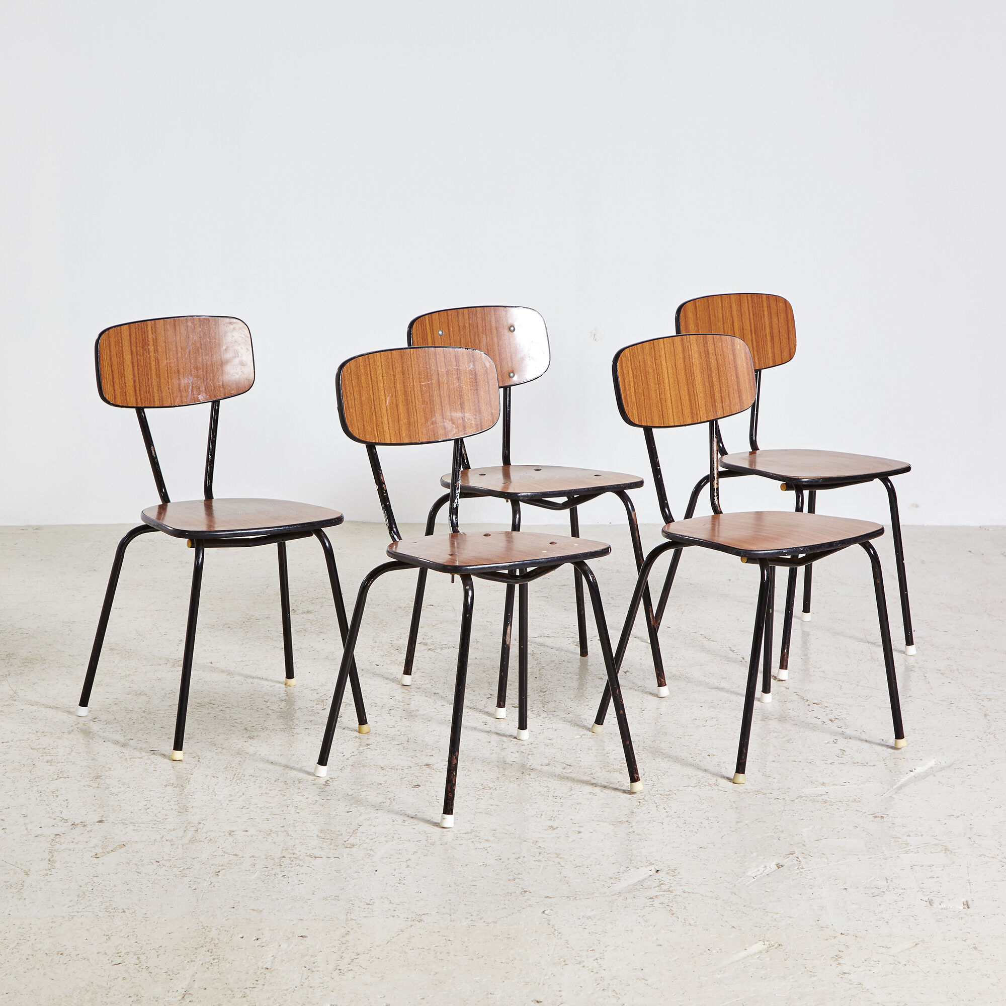 School chair on metal frame