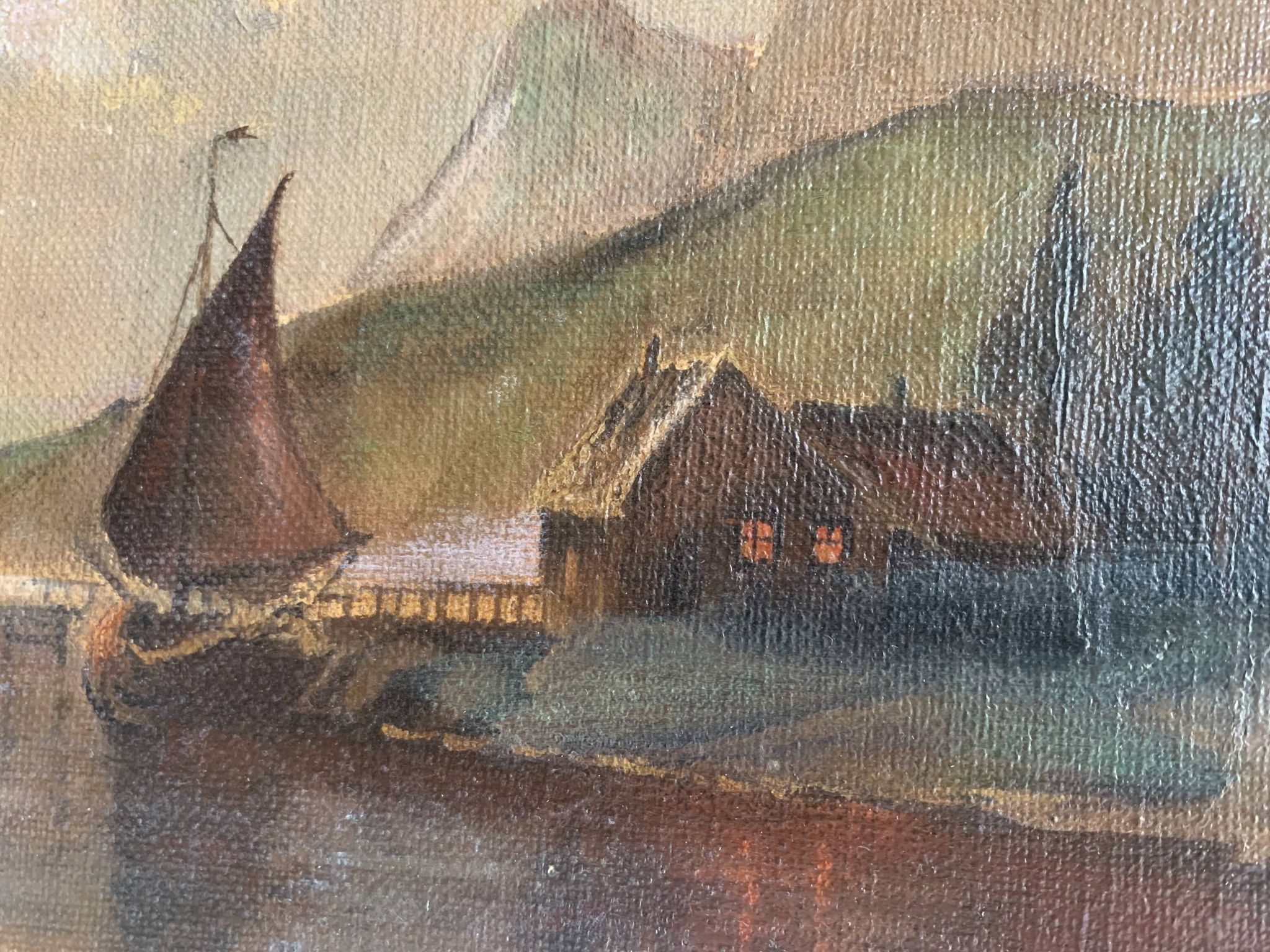 19th century French school, signed oil painting, framed seascape