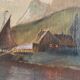 19th century French school, signed oil painting, framed seascape