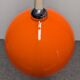 Orange opaline ball pendant light, 1960s-70s