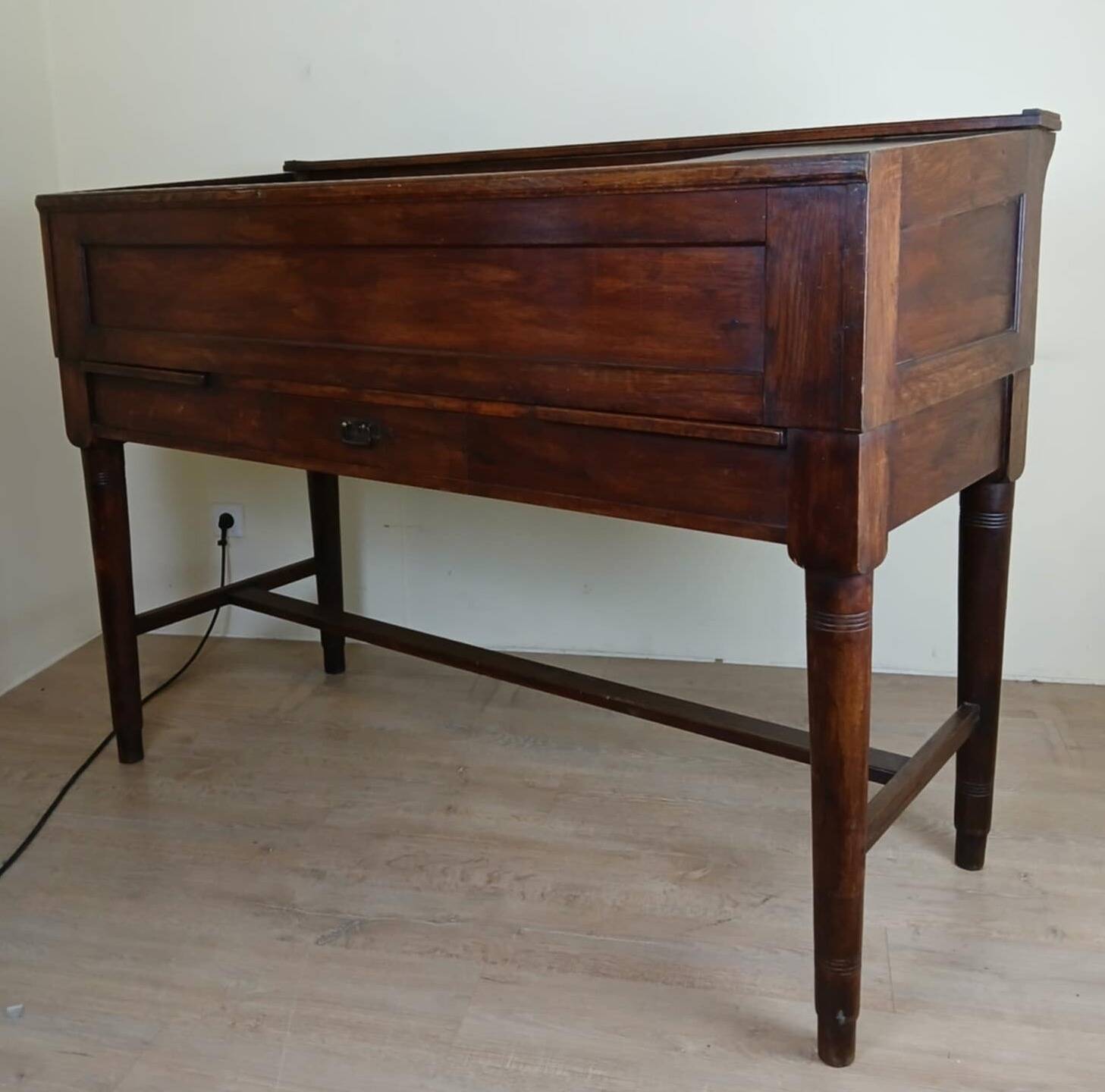 Very rare Napoleon III period system desk in solid oak circa 1850 stamped Stolzenberg