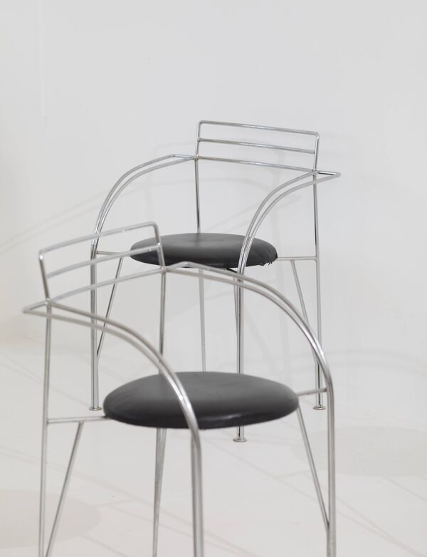 4 Chaises / Fauteuils Lune d’Argent par Pascal Mourgue pour Fermob 1980
