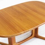 Vintage Glostrup Danish oval extendable dining table solid teak 1960s