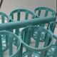 Vintage blue plastic bottle holder