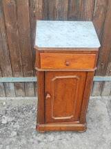1900/1930 Marble / Louis Philippe style / Walnut / bedside table