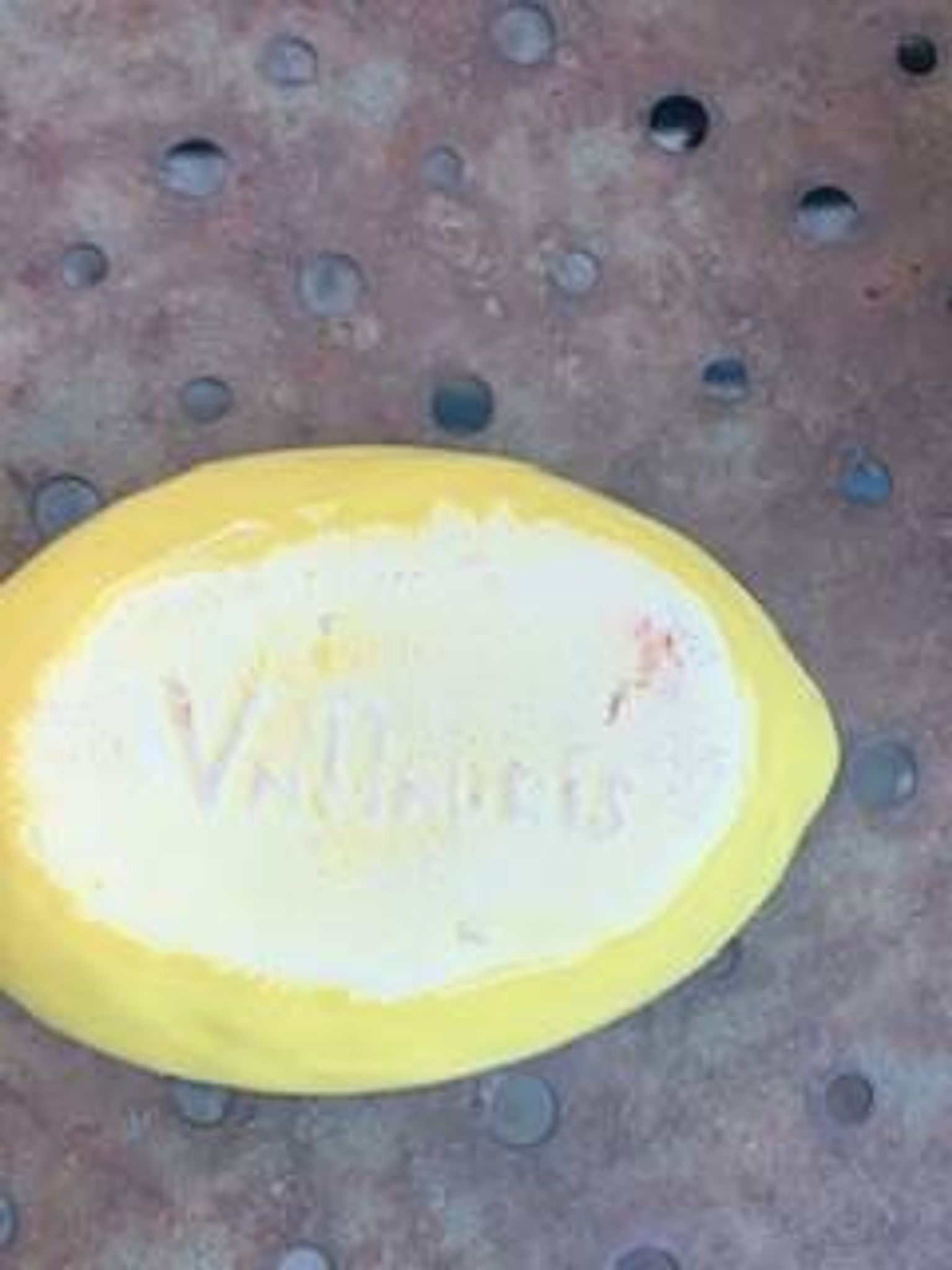 Salerons et moutardier citrons en ceramique barbotin vallauris