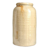 Beige glazed stoneware mustard pot n°4
