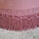 Set of crapaud armchair and 2 Napoleon III pink velvet poufs from the 19th century.