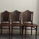 Set of 3 "Art Nouveau" chairs signed by JJ Kohn.