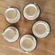 5 Boch La Louvière cups and saucers