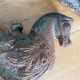 Cast iron andirons, horse head