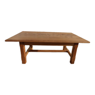 Oak coffee table with legs joined by a spacer
