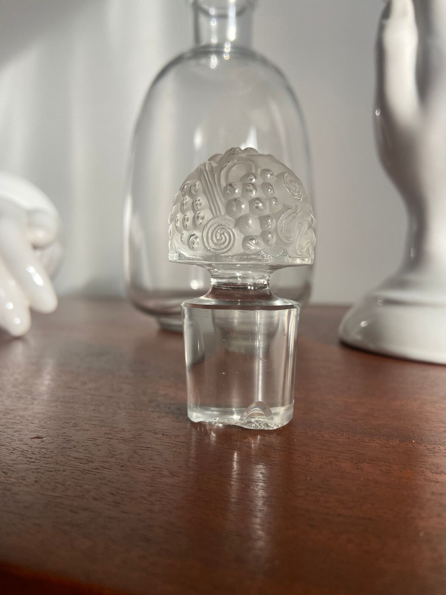 Crystal port decanter by René Lalique around 1925