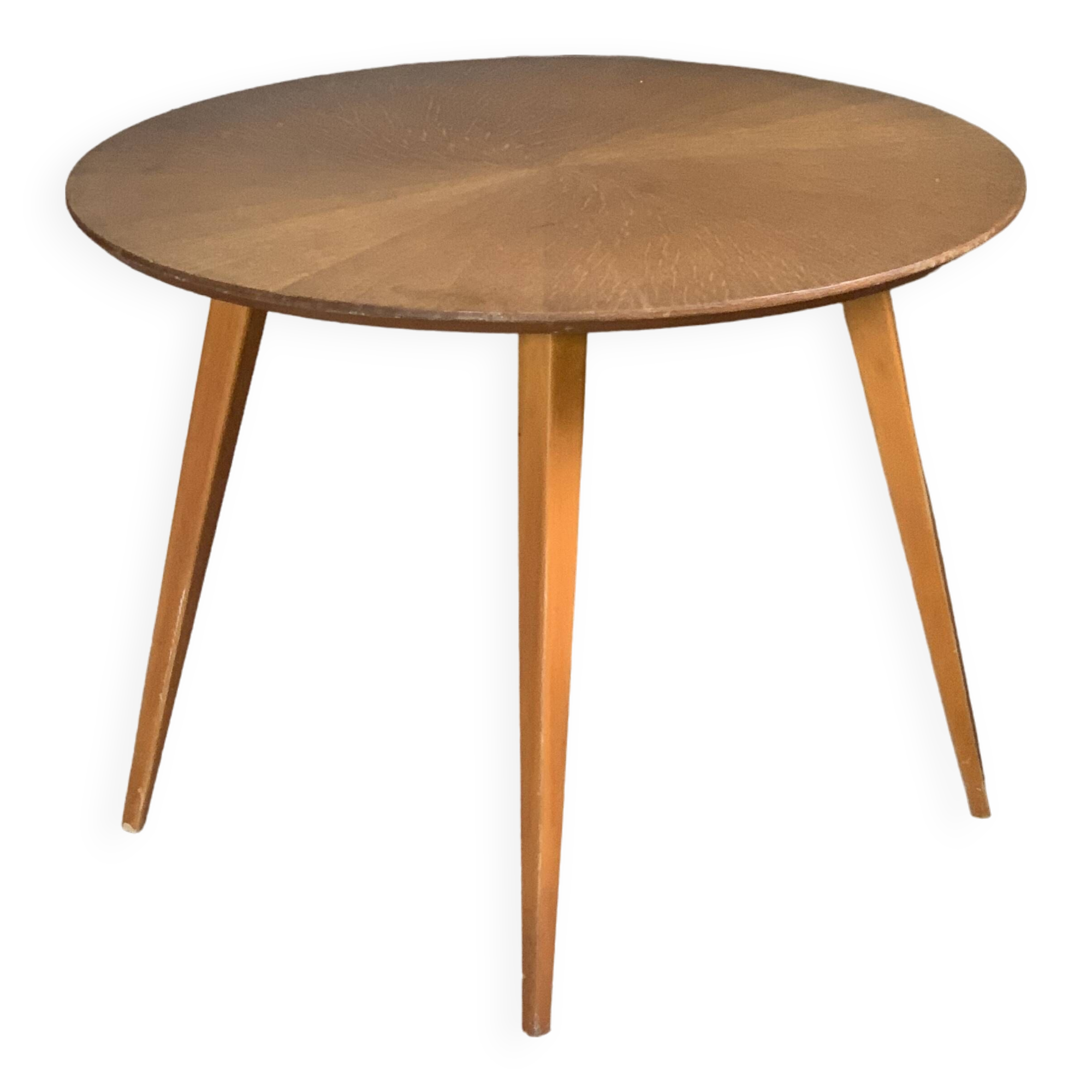 Round coffee table with compass base