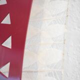 Square wall lamp in red wood and rice paper, prod. Steelline 1980