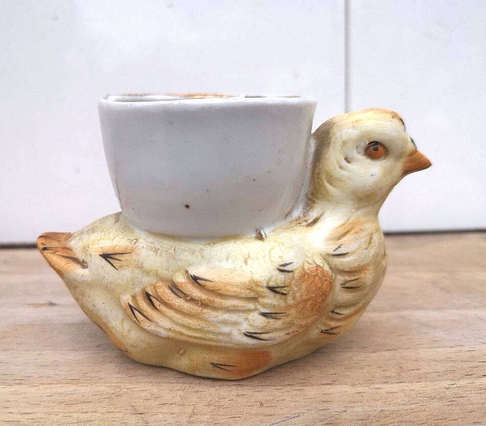 Rare collectible zoomorphic egg cup