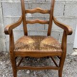 Straw country armchair