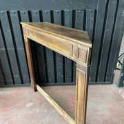 Front or frame or facade of fireplace of the nineteenth century in walnut wood carved by hand.
