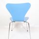 Lot de 5 chaises Seven modèle 3107 en bleu clair par Arne Jacobsen des années 1980