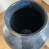 Thick blue ceramic vase