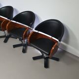 4 x '80s Italian barber chair, height adjustable