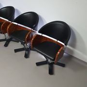 4 chaises de barbier italiennes des années 80, réglables en hauteur