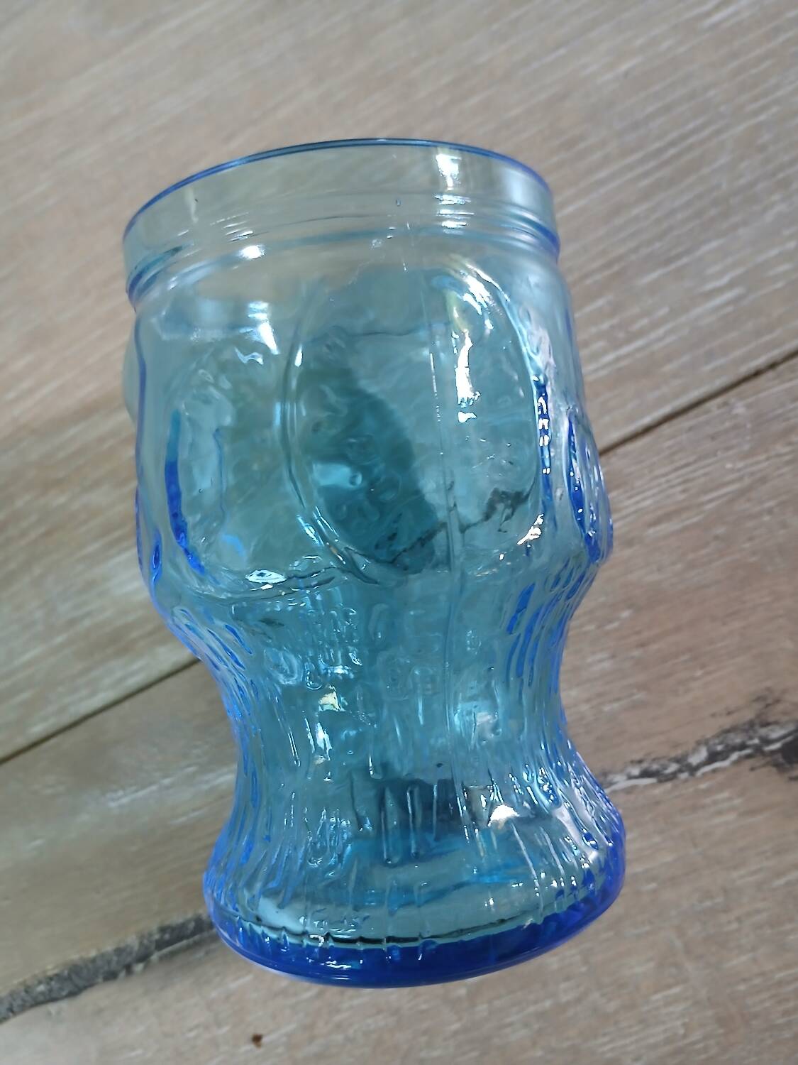 6 antique blue glass glasses