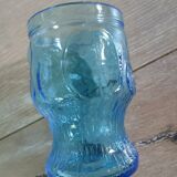 6 antique blue glass glasses