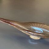 Flared cup in bubbled Murano crystal