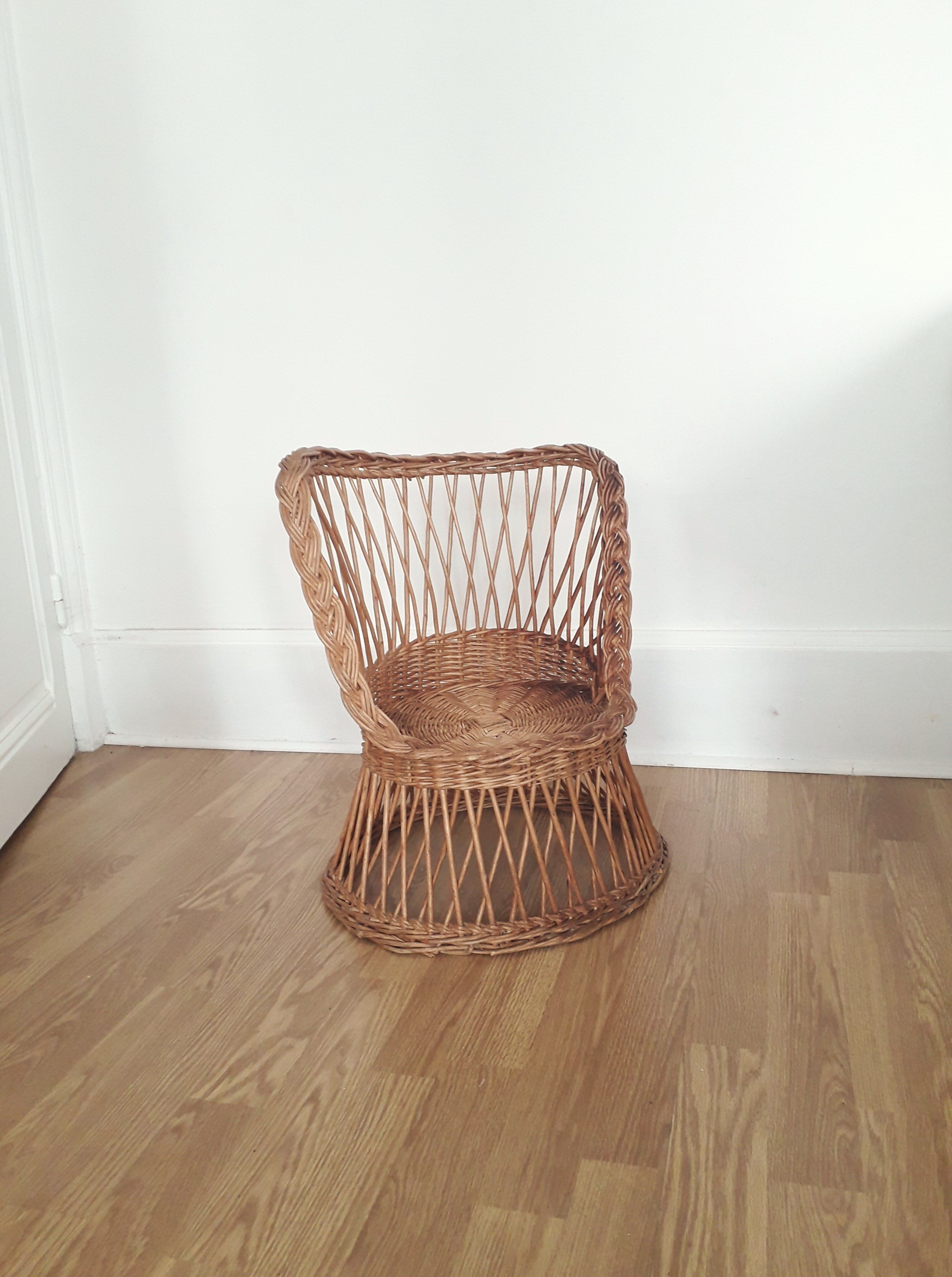 Children's armchair - rattan/wicker - Vintage from the 70s