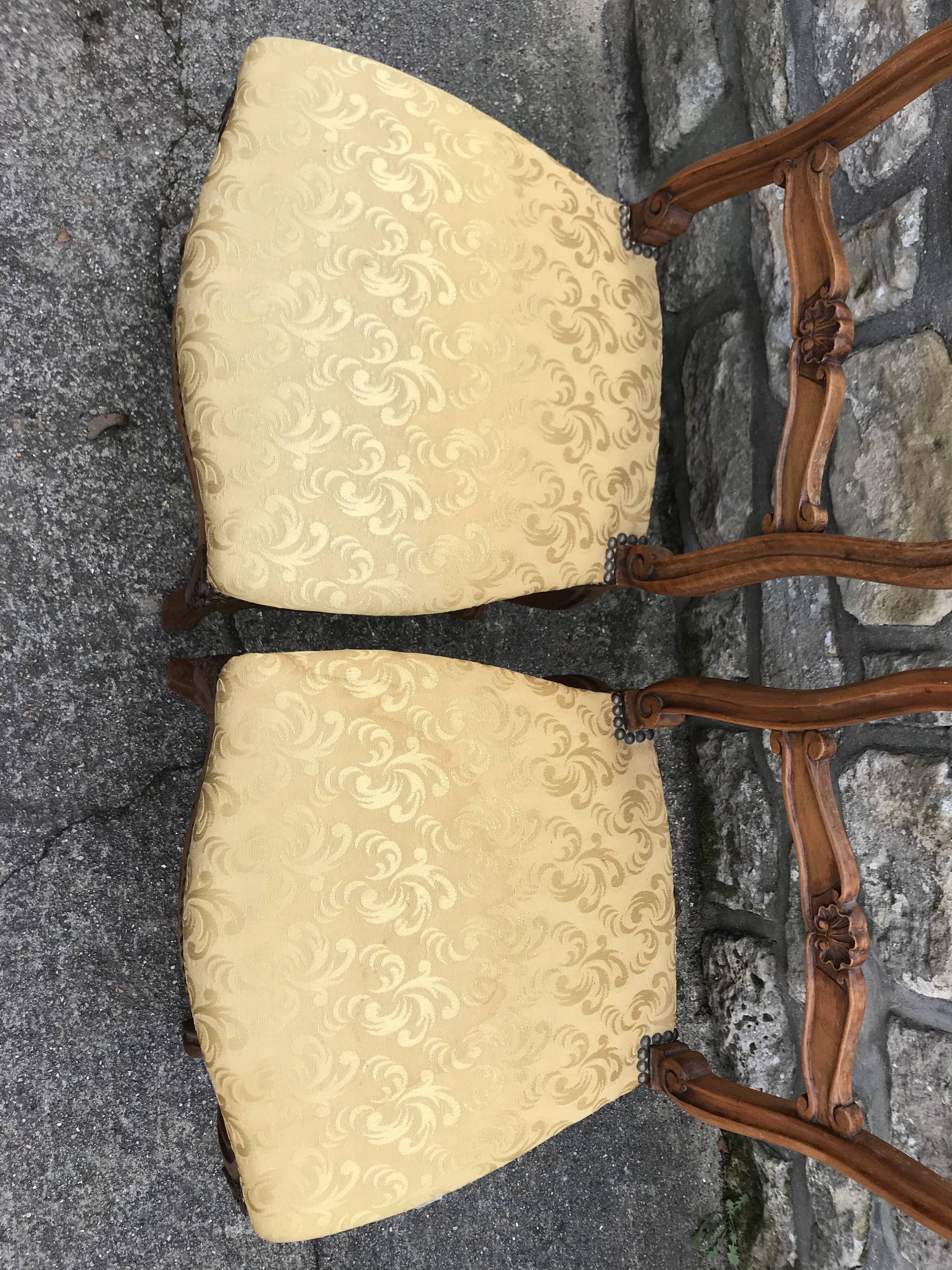 Pair of Louis XV-style bedroom chairs