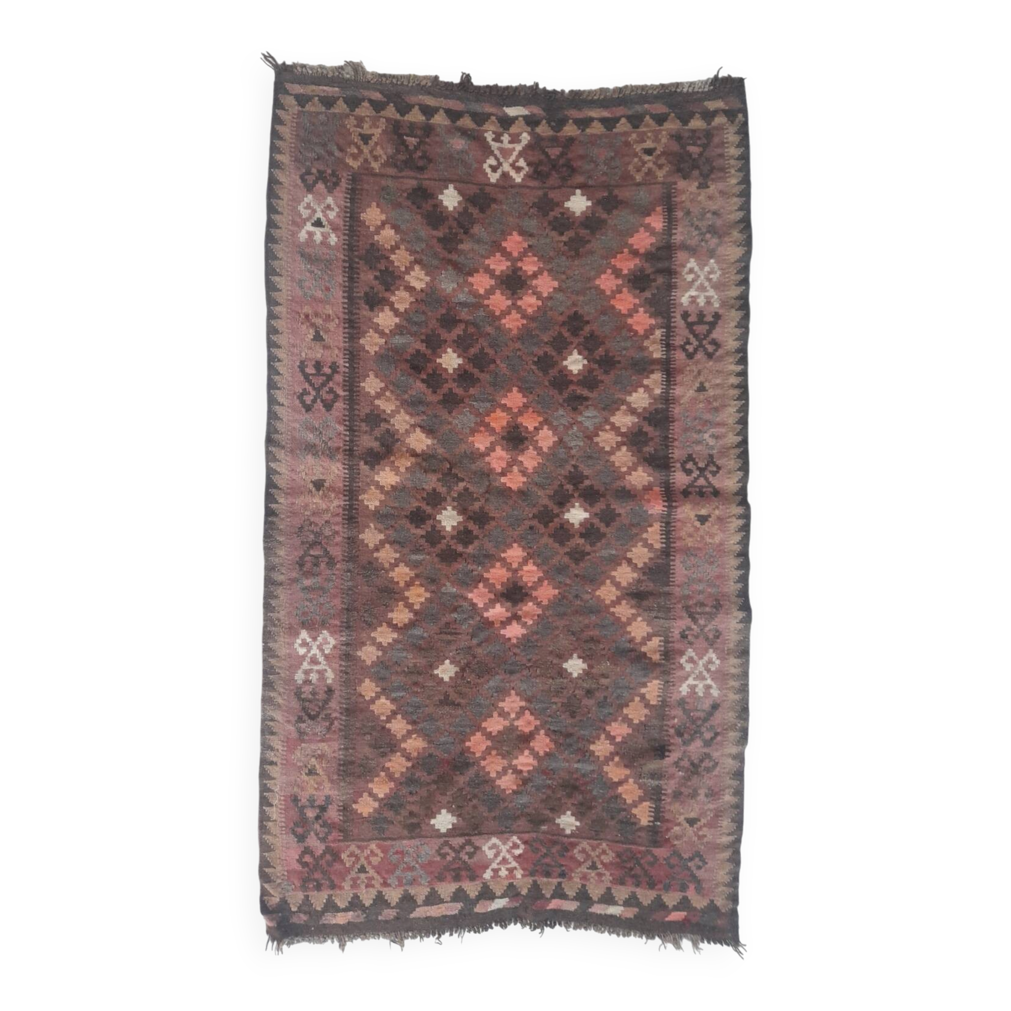 Vintage Anatolian kilim rug 170x96 cm made of natural wools.