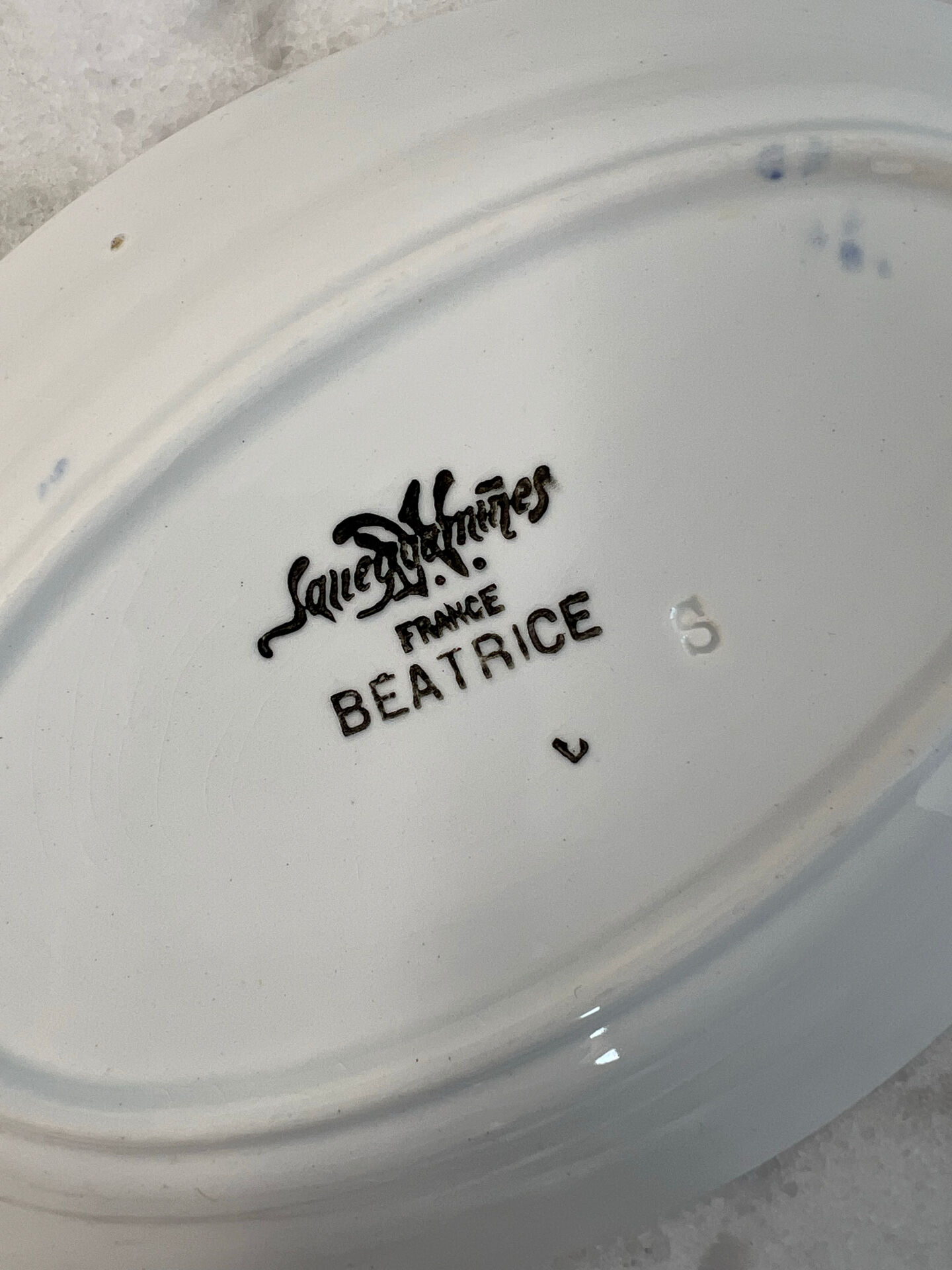 Plat ovale Sarreguemines collection Béatrice
