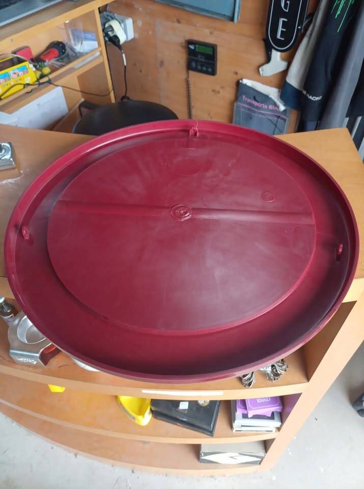 Miroir rond rouge vintage
