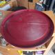 Vintage red round mirror