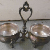 Silver metal table salters - boulenger paris hallmark