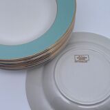 Service complet amande et or Limoges, 6 assiettes