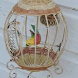 Vintage bird cage wall lamp