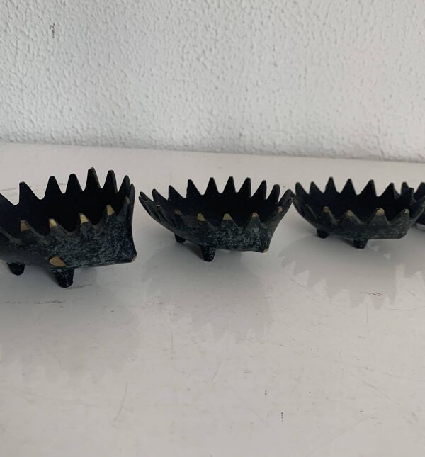 Cendriers vintage 1950 hérissons par Walter Bosse pour Hertha Baller