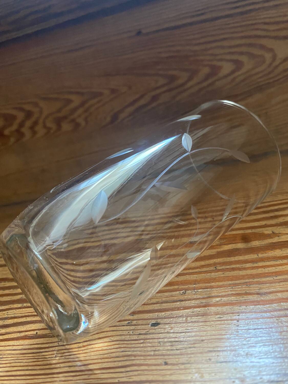 6 old engraved water or orangeade glasses