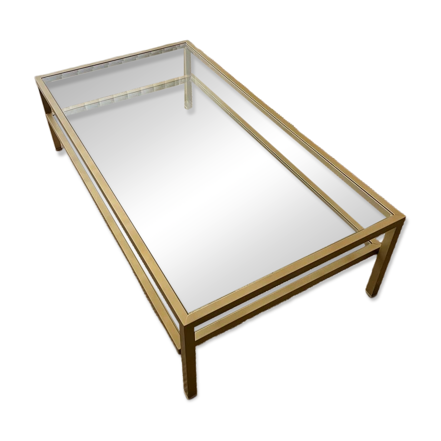 Vintage gold metal coffee table