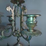 Garniture de cheminée pendule et candélabres Napoléon III