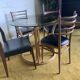 Round dining table with bamboo legs