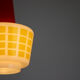 Red and yellow glass pendant lamp