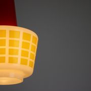 Suspension en verre rouge et jaune