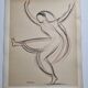 Two-tone oriental dancer, original pastel signed by Jean Target, 1950s, 28 x 38 cm