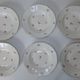 Sarreguemines 6 hollow plates decoration flowers and vintage gold