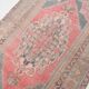 Tapis turc vintage bleu marine et rouge